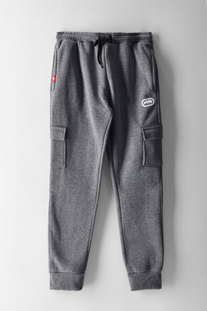 Boys Cargo Fleece Jogger - Grey Melange