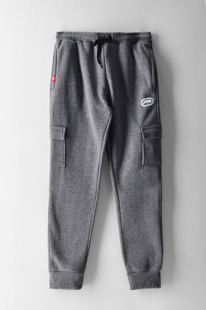 Boys Cargo Fleece Jogger - Grey Melange