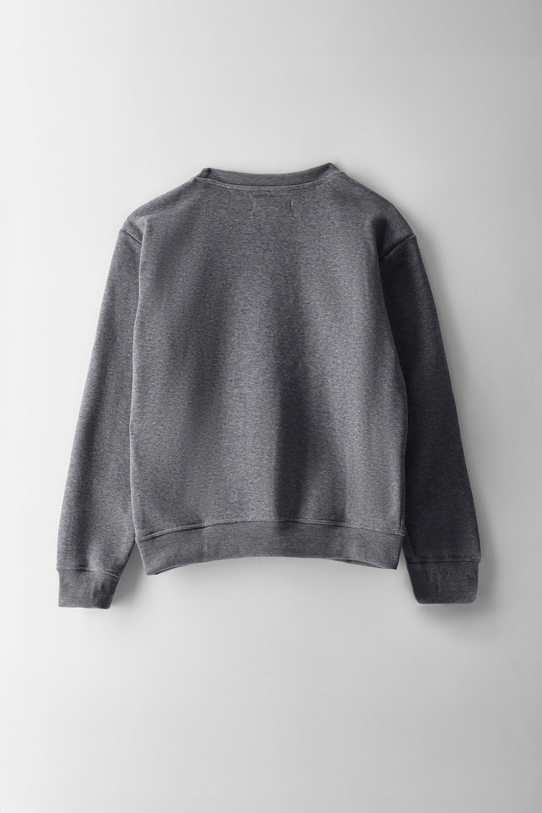 Pre-Boys Melange Brand Crew Fleece Top - Grey