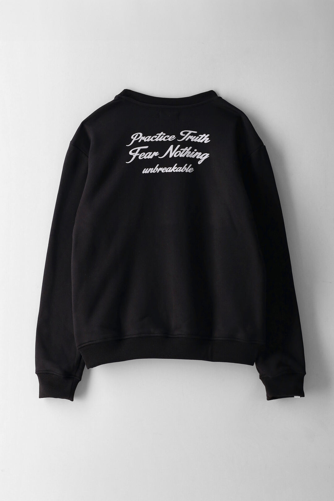 Boys Back Print Fleece Crew Top - Black