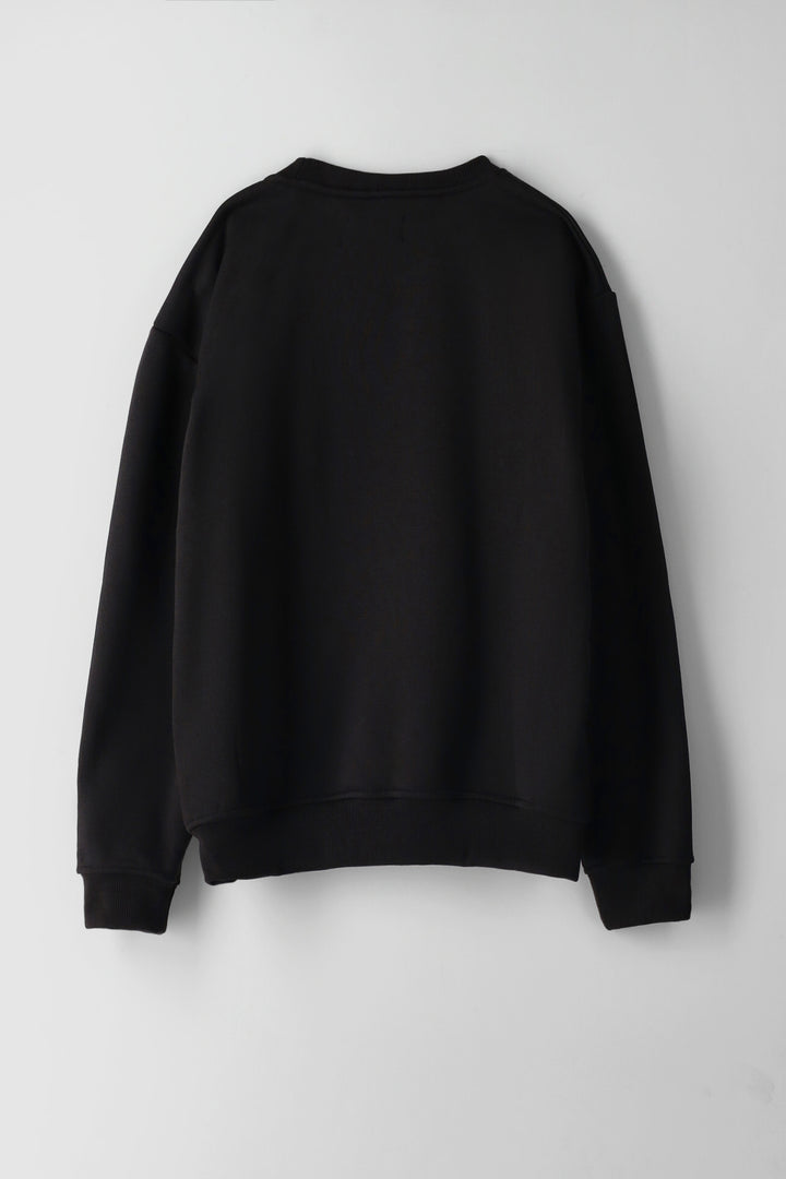 Boys Core Crew Fleece Top - Black/Red