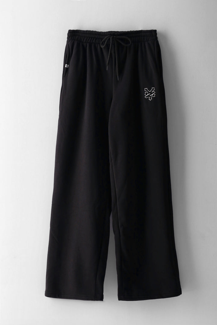 Boys Wide Leg Fleece Pant - Black