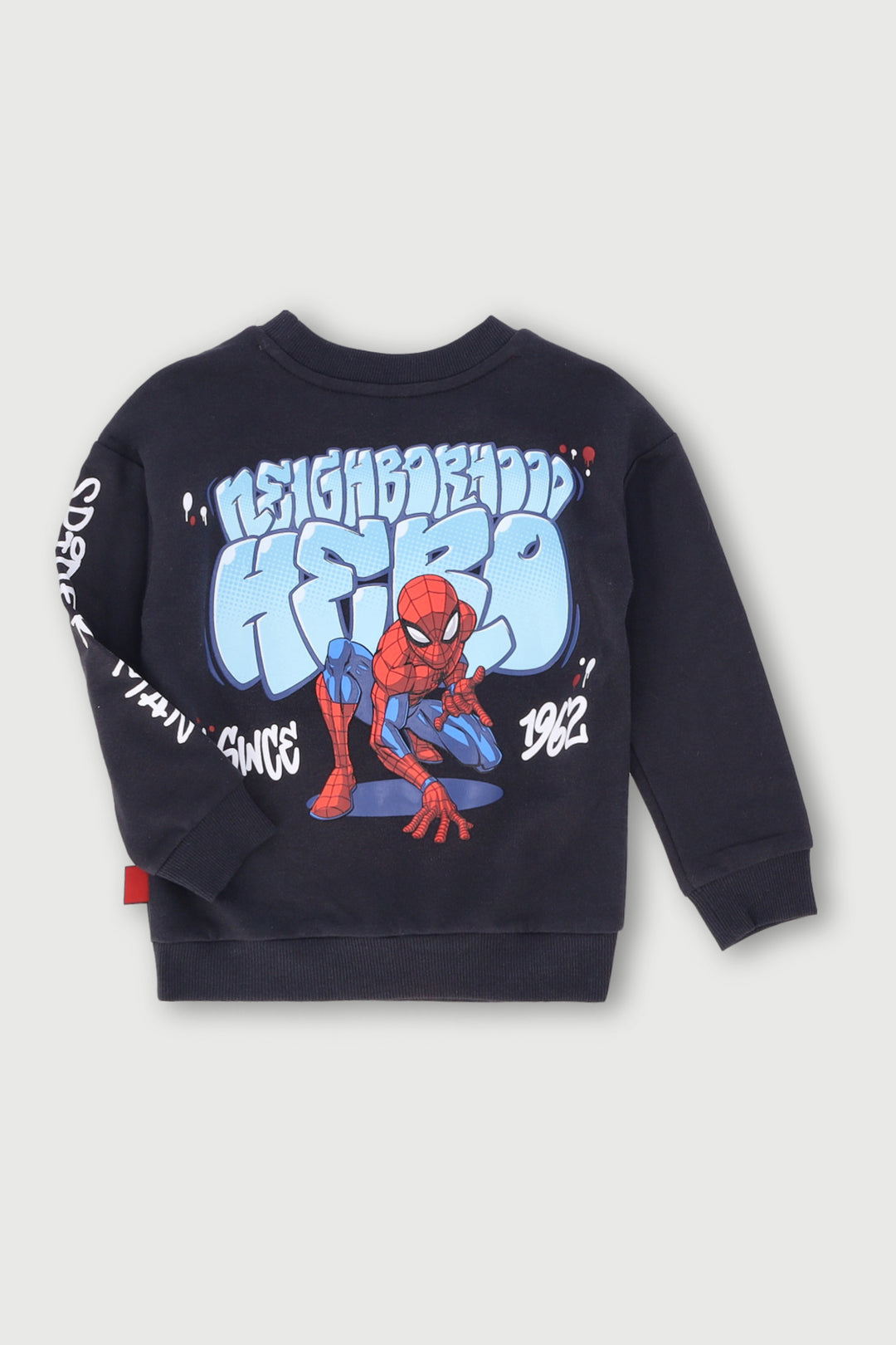 Pre-Boys Spiderman Crew Top - Black
