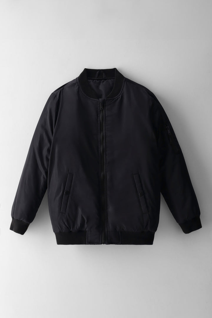 Boys Aviator Bomber Jacket - Black