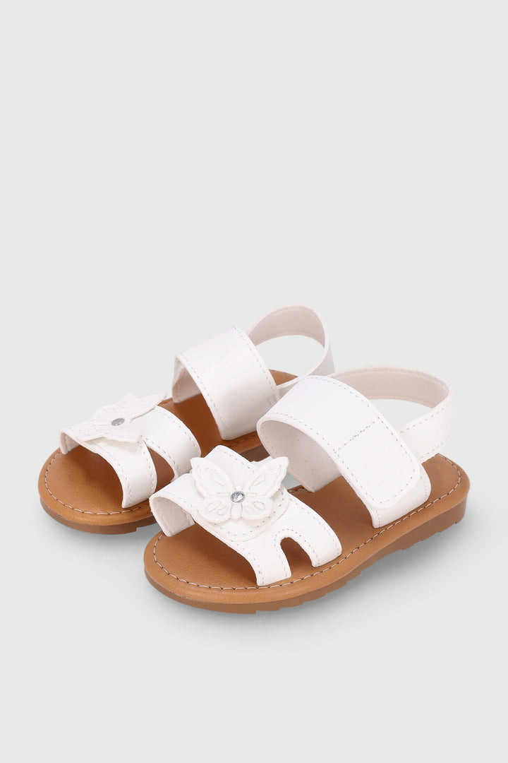 Pre-Girls Butterfly Comfort Sandal - White
