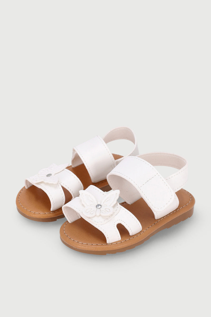 Pre-Girls Butterfly Comfort Sandal - White