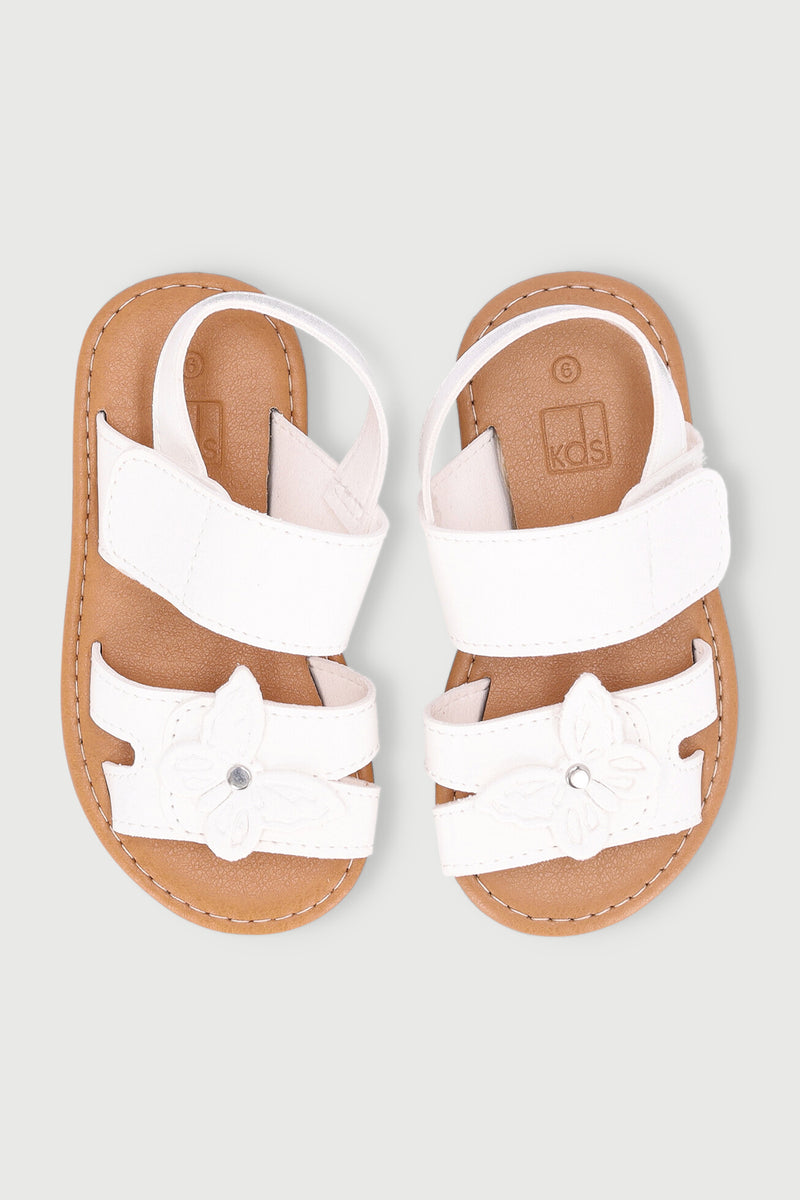 Pre-Girls Butterfly Comfort Sandal - White
