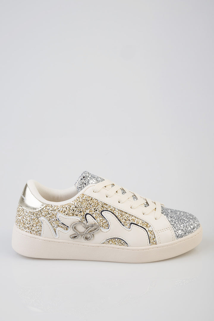 Marguerite Bling Detail Sneaker - Cream