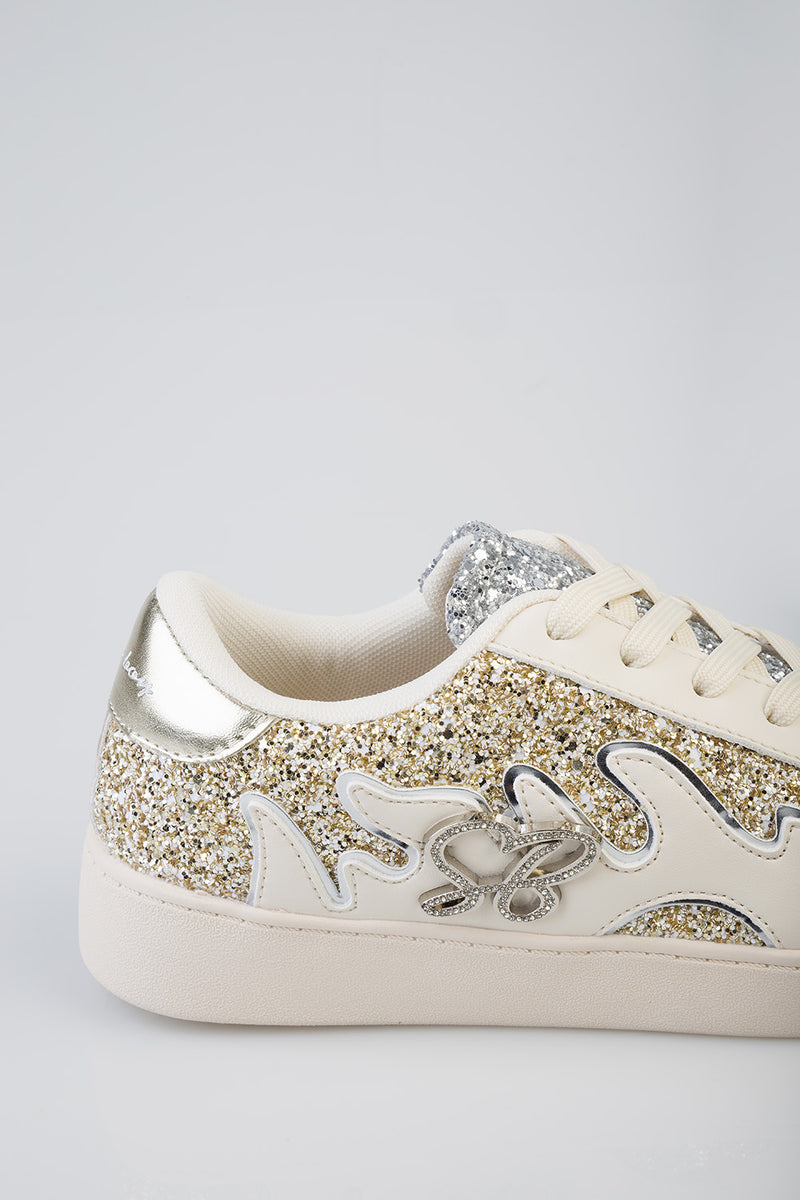 Marguerite Bling Detail Sneaker - Cream