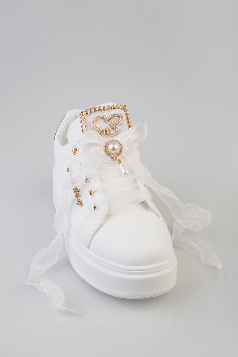 Anita Bow Detail Chunky Sneaker - White