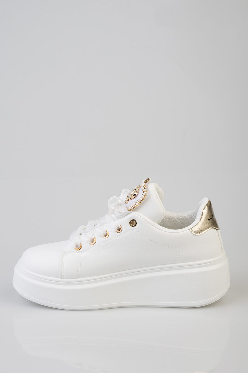 Anita Bow Detail Chunky Sneaker - White