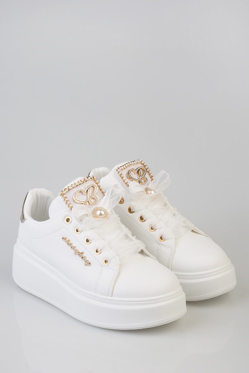 Anita Bow Detail Chunky Sneaker - White