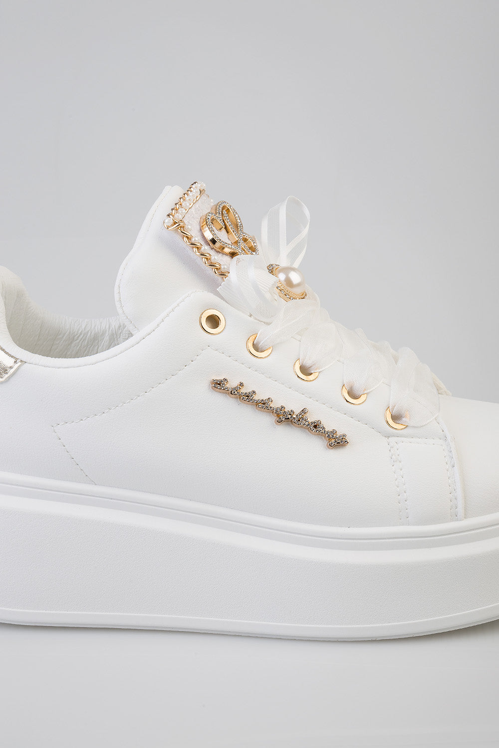 Anita Bow Detail Chunky Sneaker - White