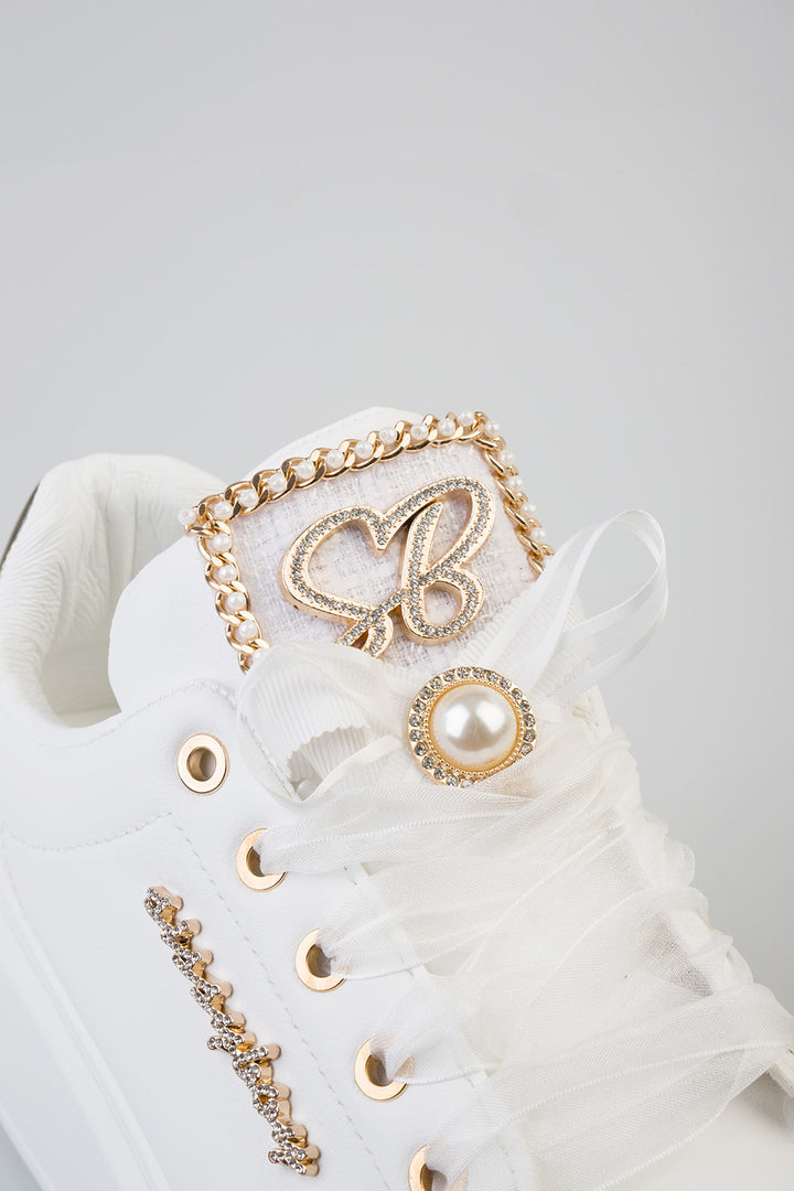 Anita Bow Detail Chunky Sneaker - White