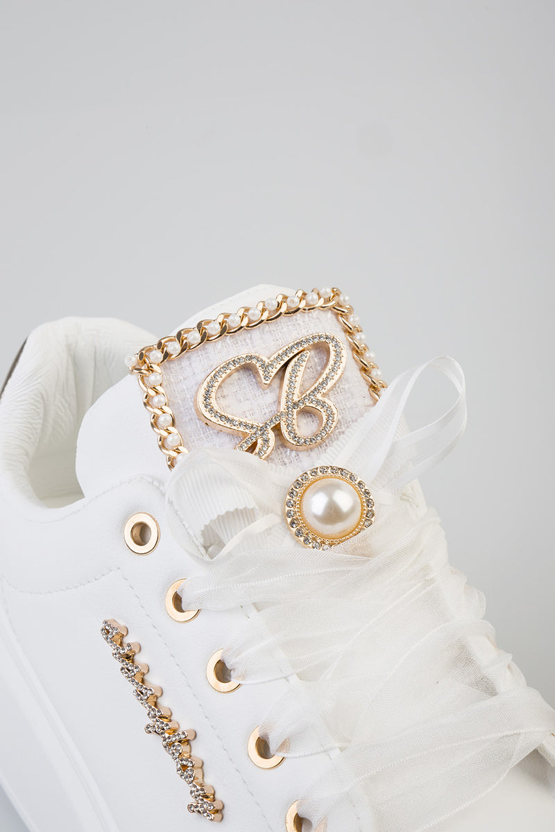 Anita Bow Detail Chunky Sneaker - White