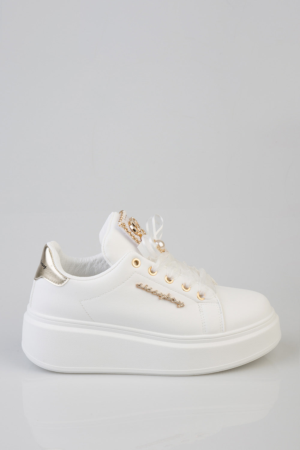 Anita Bow Detail Chunky Sneaker - White
