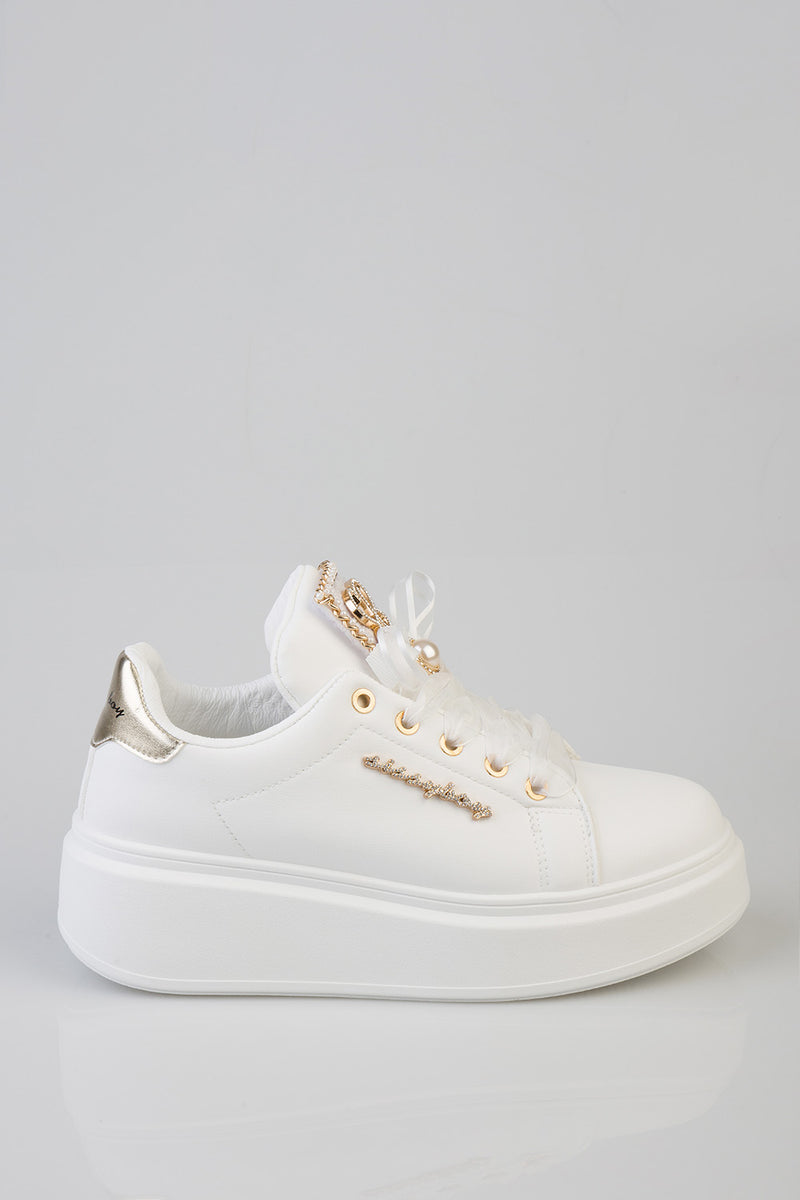 Anita Bow Detail Chunky Sneaker - White