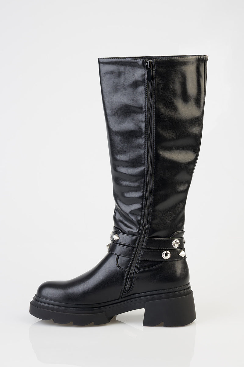 Calbo Mid Calf Boot - Black
