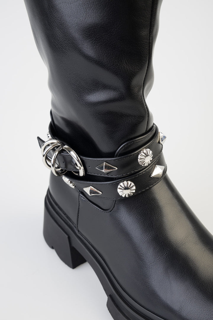 Calbo Mid Calf Boot - Black