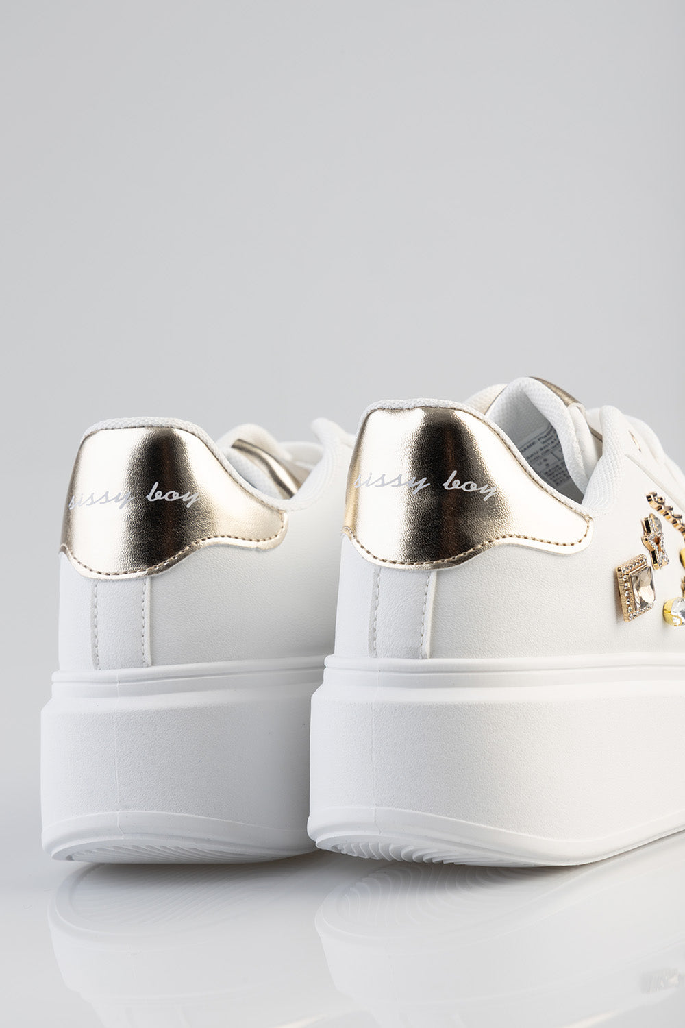 Gemy Bejeweled Chunky Sneaker - White
