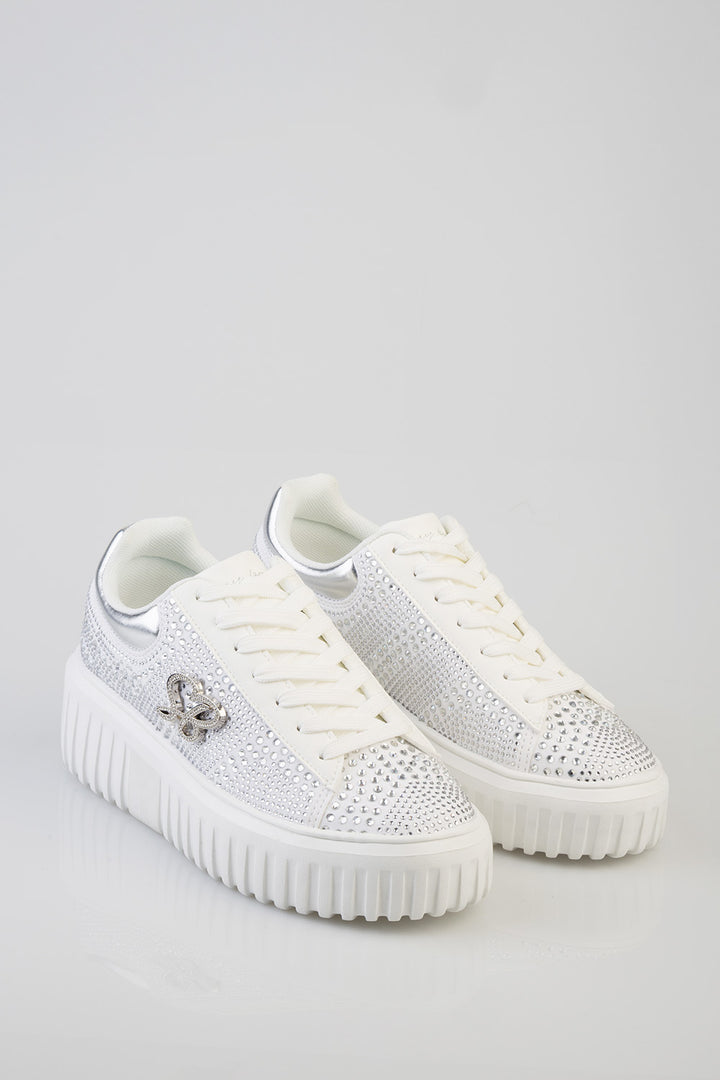 Joeletta Bling Chunky Sneaker - White