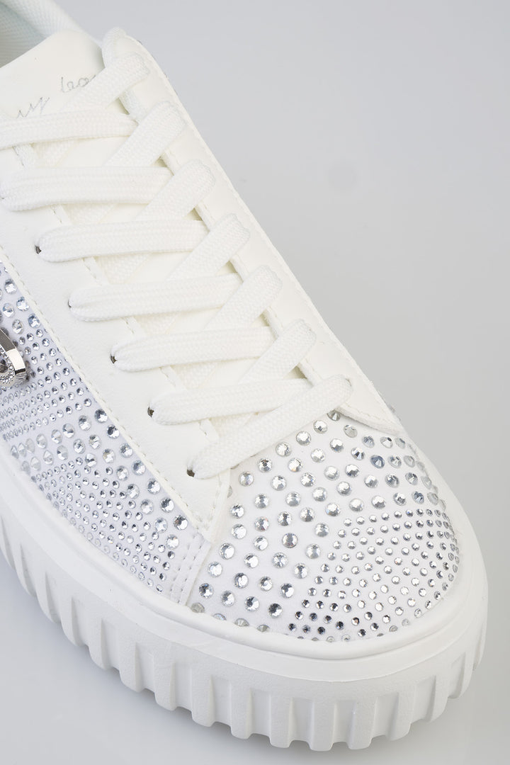 Joeletta Bling Chunky Sneaker - White