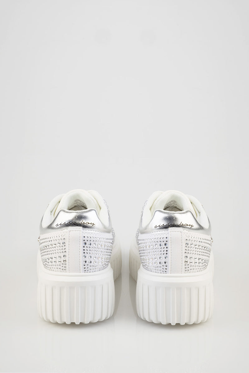 Joeletta Bling Chunky Sneaker - White
