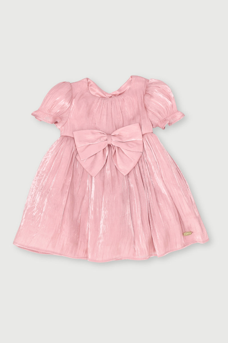 Keedo Baby Girls Chiffon Satin Dress - Dusty Pink