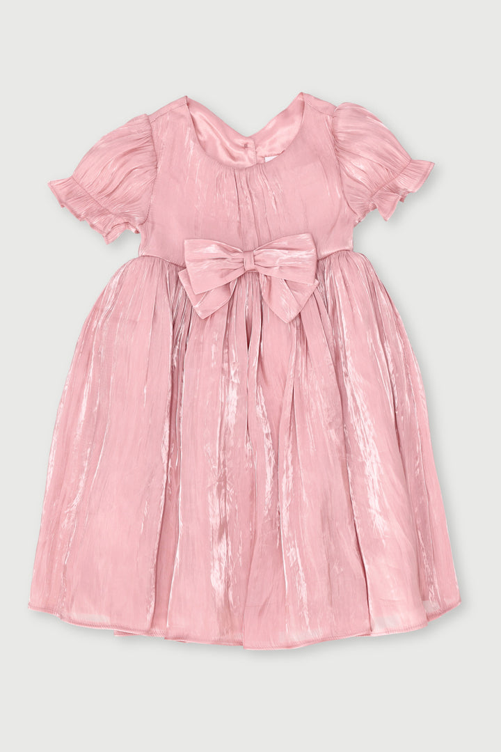 Keedo Girls Chiffon Satin Dress - Dusty Pink