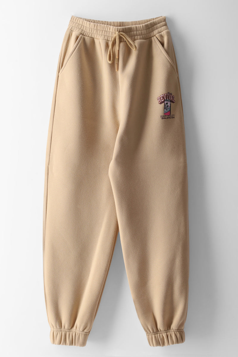 Girls Revival Cola Graphic Jogger - Oatmeal