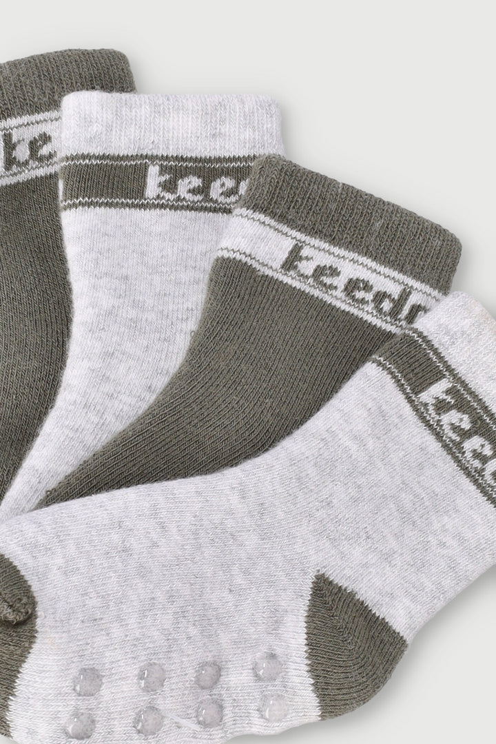 Keedo Boys 2 Pack Toweling Socks - Grey Melange