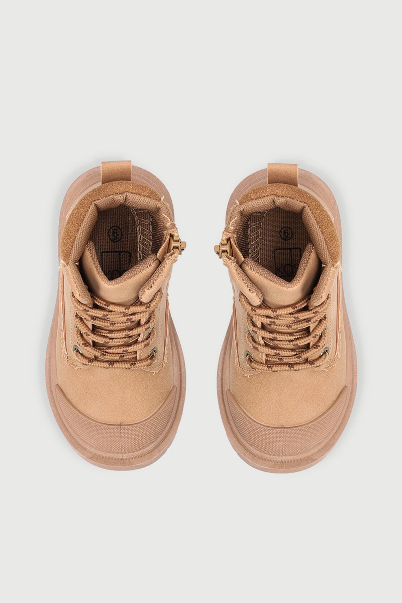 Pre-Boys Toe Cap Hiker Boot - Honey