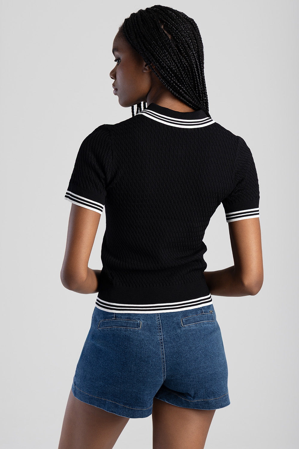 Knit Logo Polo Shirt - Black