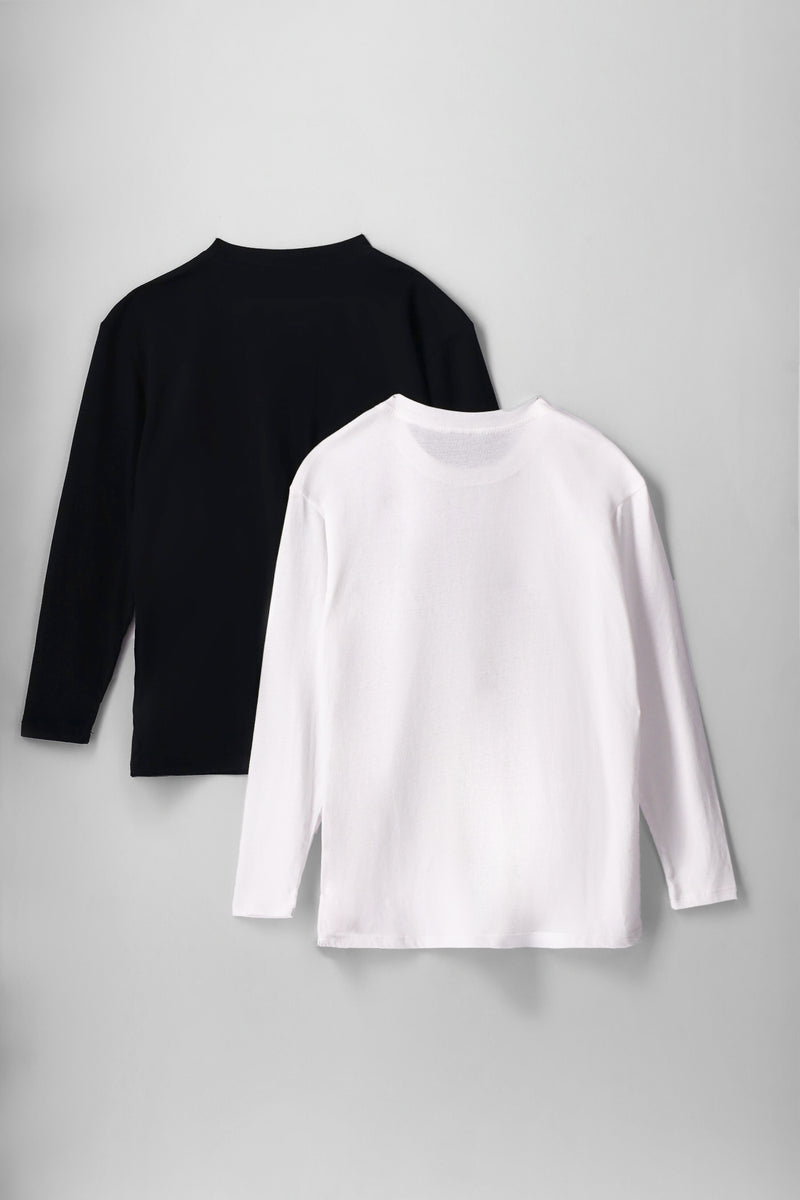 Boys 2 Pack Alpha NY Long Sleeve Tee - Black/White