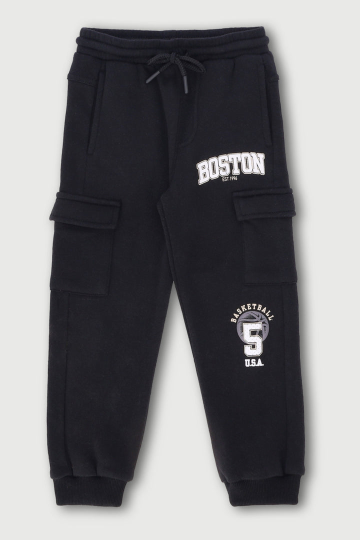 Pre-Boys Basketball Cargo Jogger - Black
