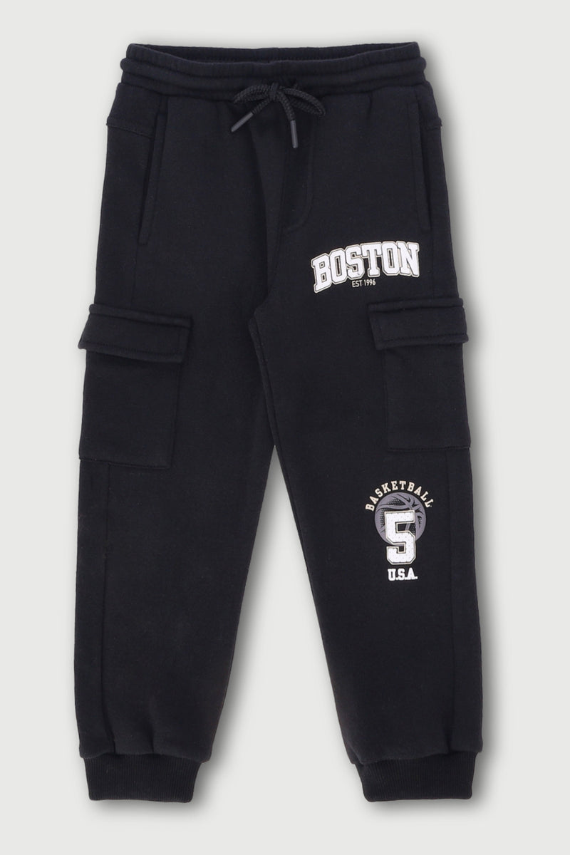 Pre-Boys Basketball Cargo Jogger - Black