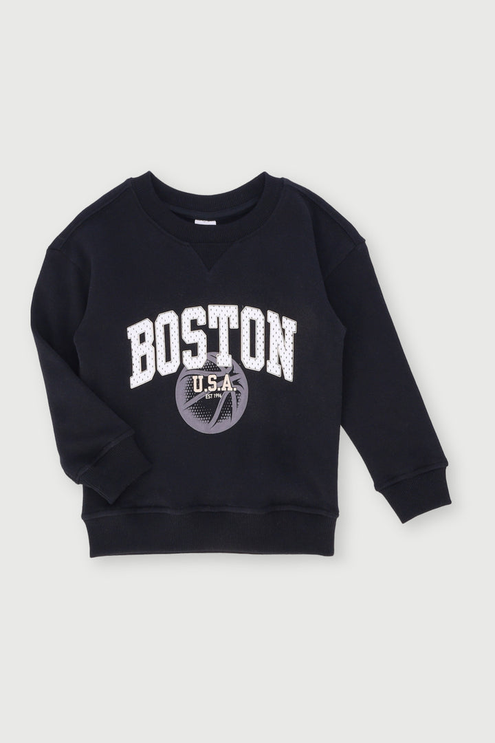 Pre-Boys Basketball Crew Top - Black