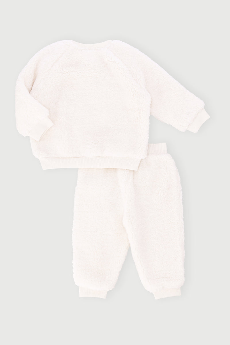 Baby Boys Bear Sherpa Set - Cream