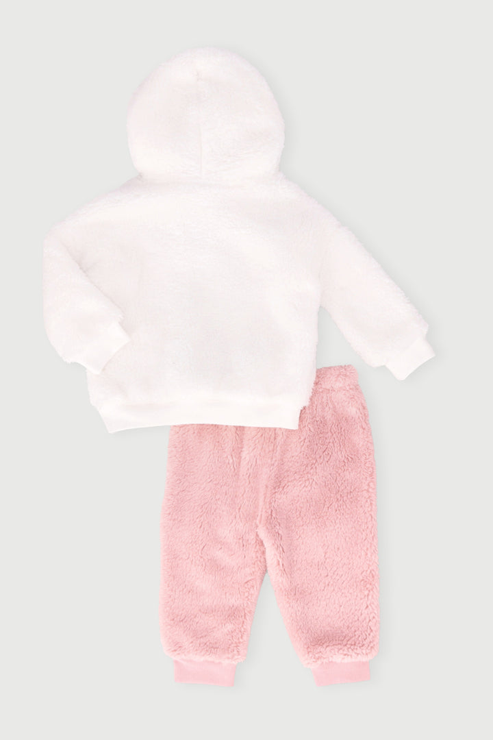 Puppy Sherpa Set - White/Pink