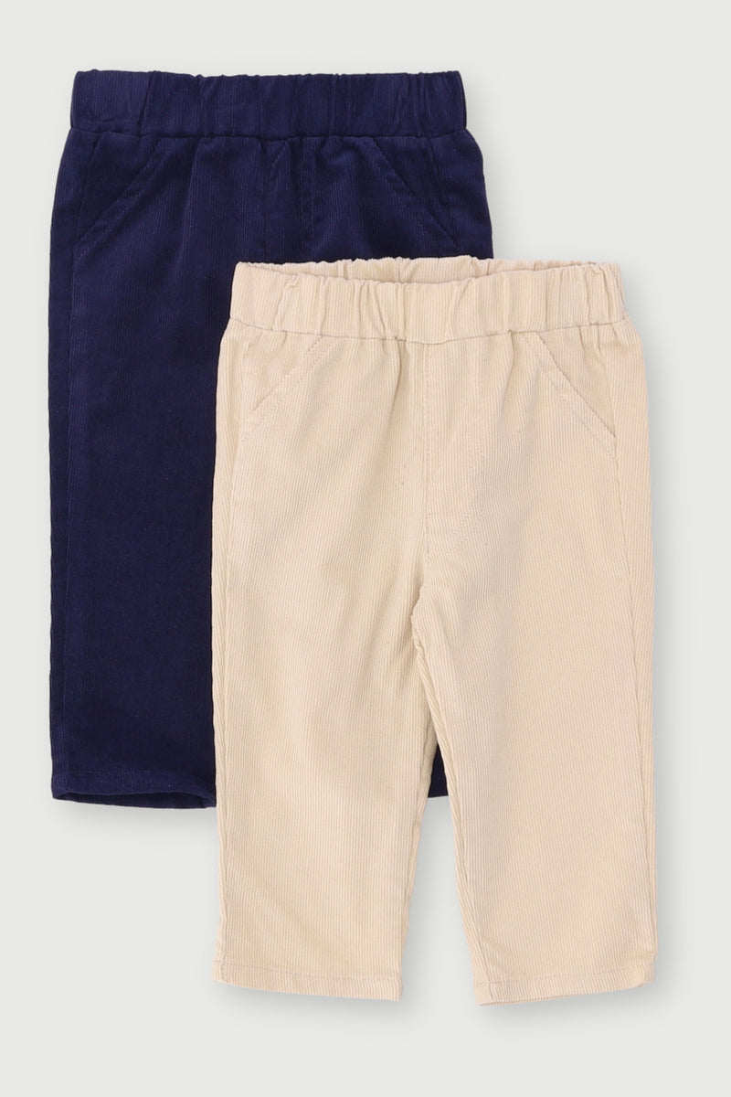 Baby Boys 2 Pack Corduroy Pant - Stone