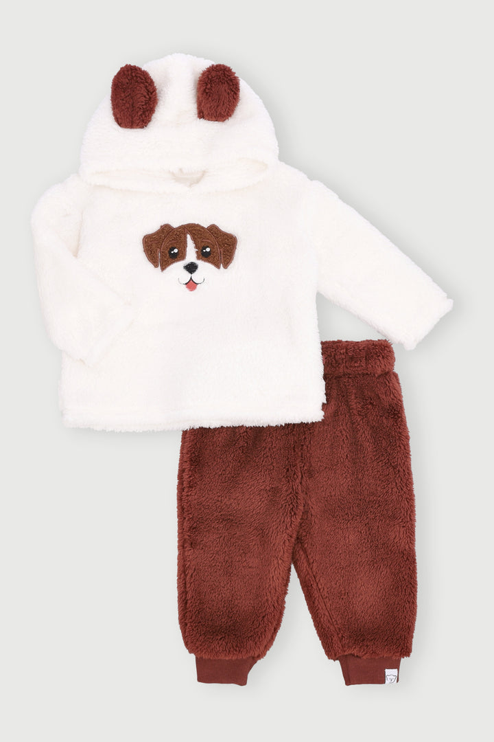 Baby Boys 3D Puppy Sherpa Set - Brown