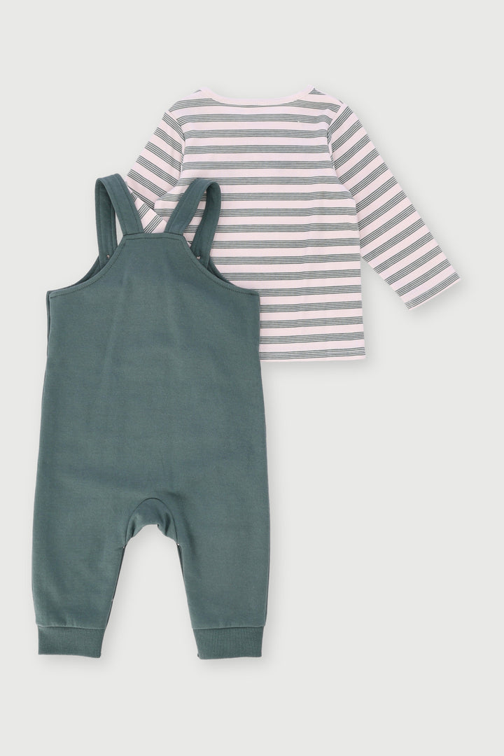 Baby Boys Awesome Like My Dad Dungaree Set - Fatigue