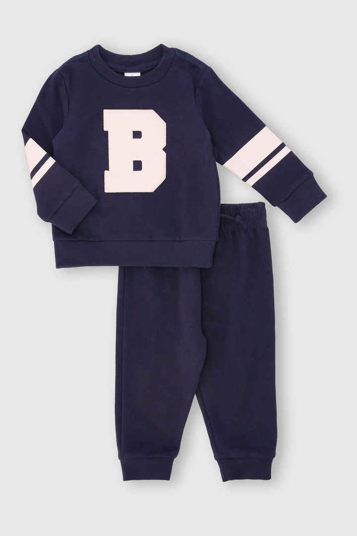 Baby Boys Little Brother Hooded Tracksuit - Navy