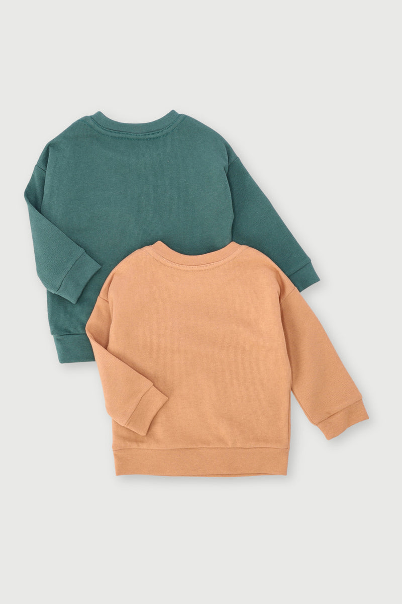 Baby Boys 2 Pack Core Bear Sweat Top - Green