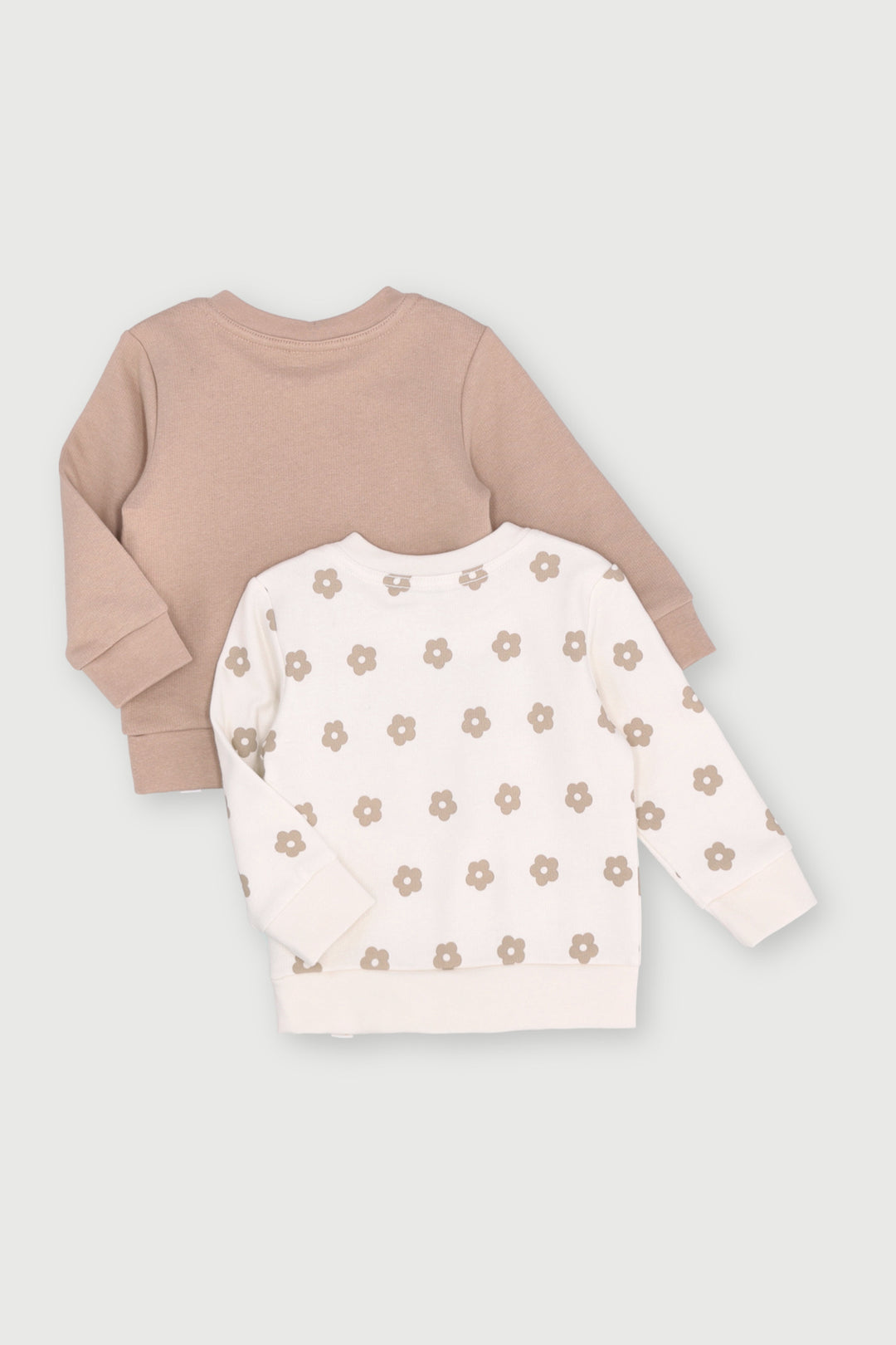 2 Pack Daisy Sweat Top - Taupe
