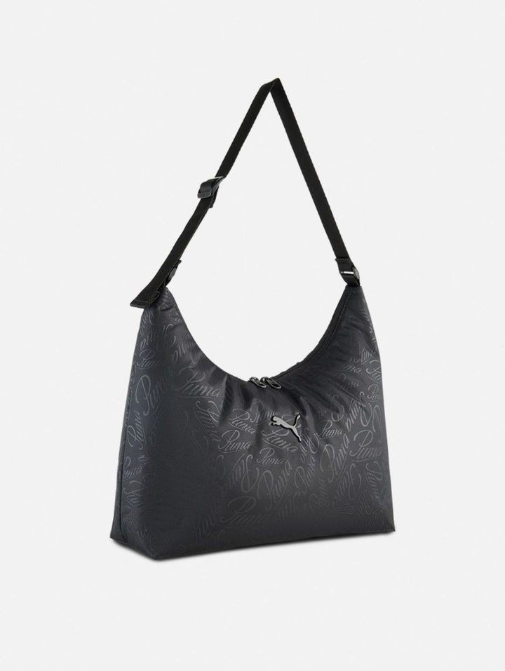Pop Slouchy Script Hobo Bag - Black