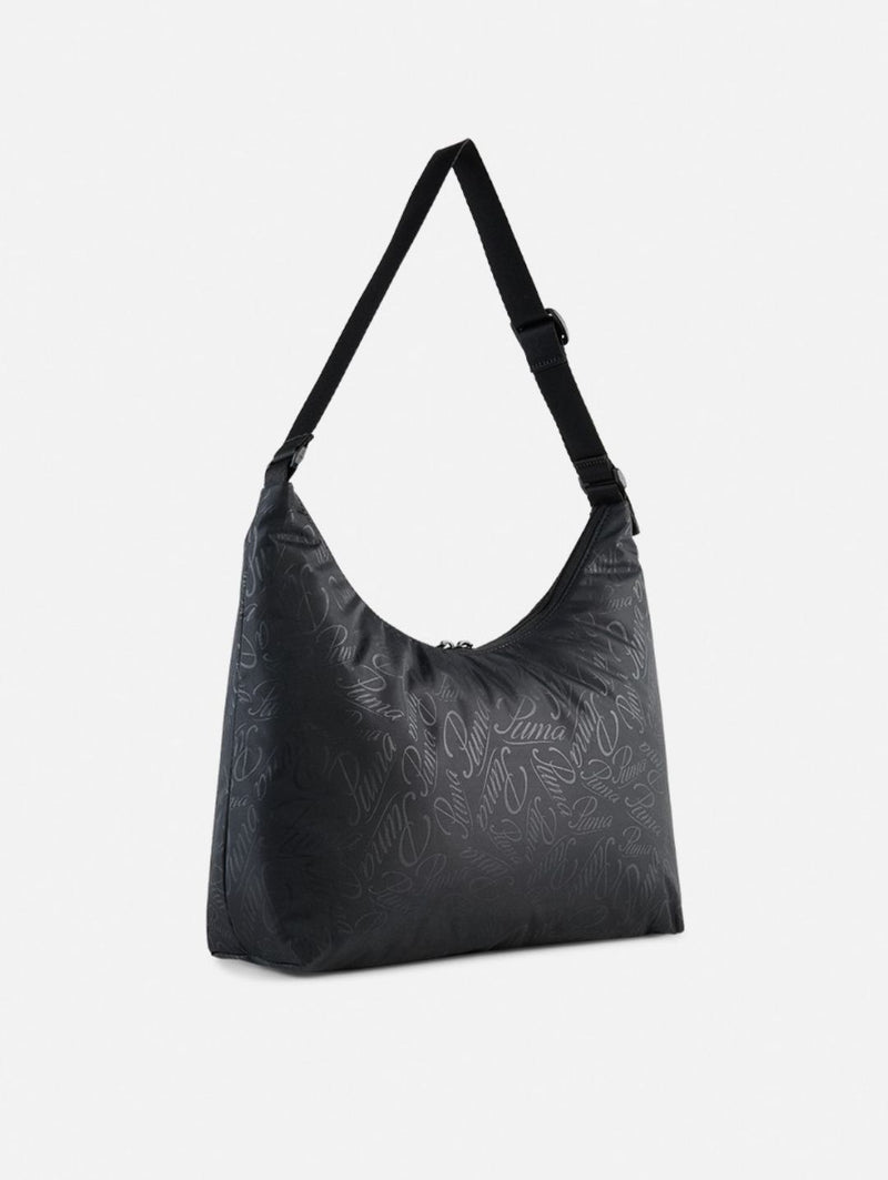 Pop Slouchy Script Hobo Bag - Black