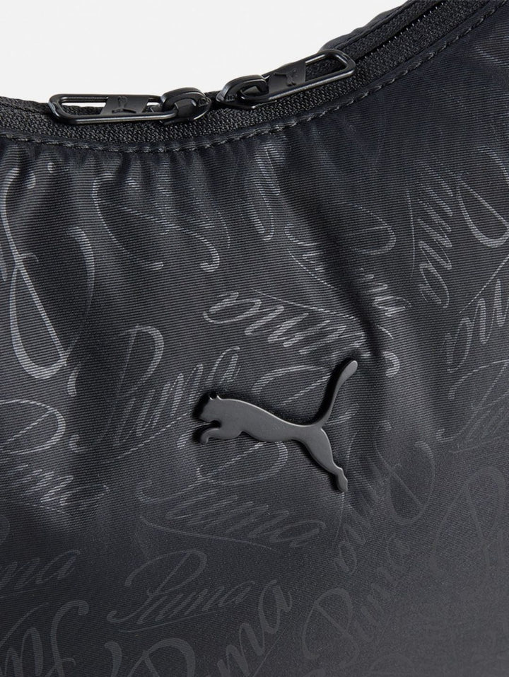 Pop Slouchy Script Hobo Bag - Black