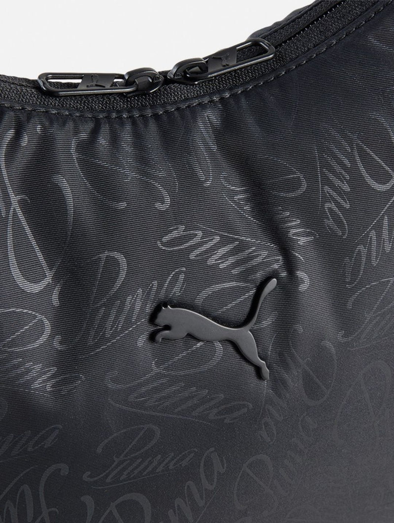 Pop Slouchy Script Hobo Bag - Black