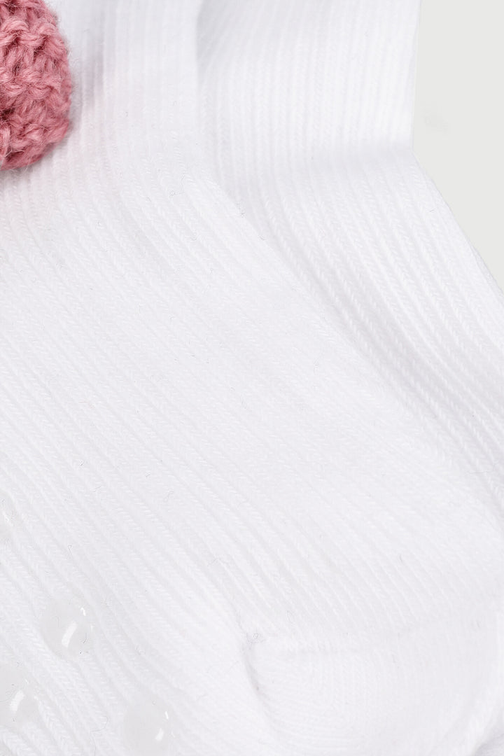 Keedo Baby Girls Embroidered Fashion Sock - White